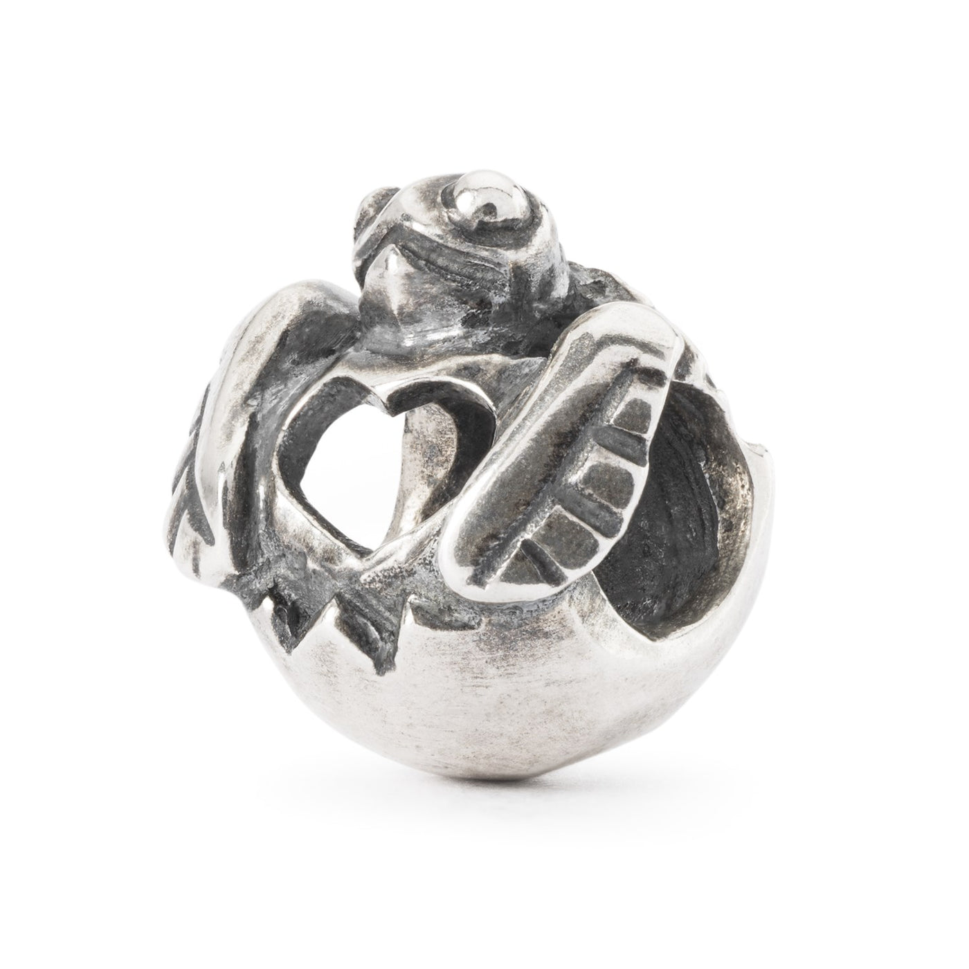Force of life turtle jewellery bead in silver.