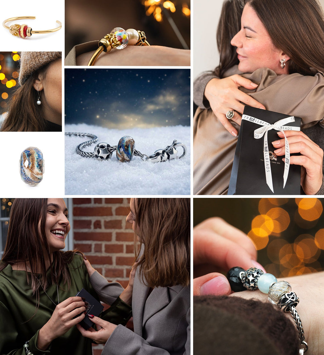 Collage with gift giving christmas looking images