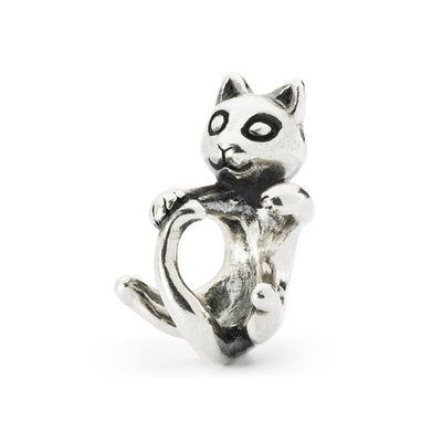 silver cat jewellery bead