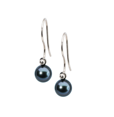 Peacock Pearl Round Drops with Silver Hooks - Trollbeads Canada