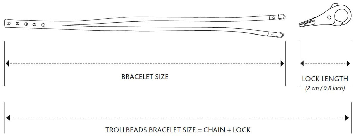 Leather Bracelet Black with Sterling Silver Plain Lock - Trollbeads Canada