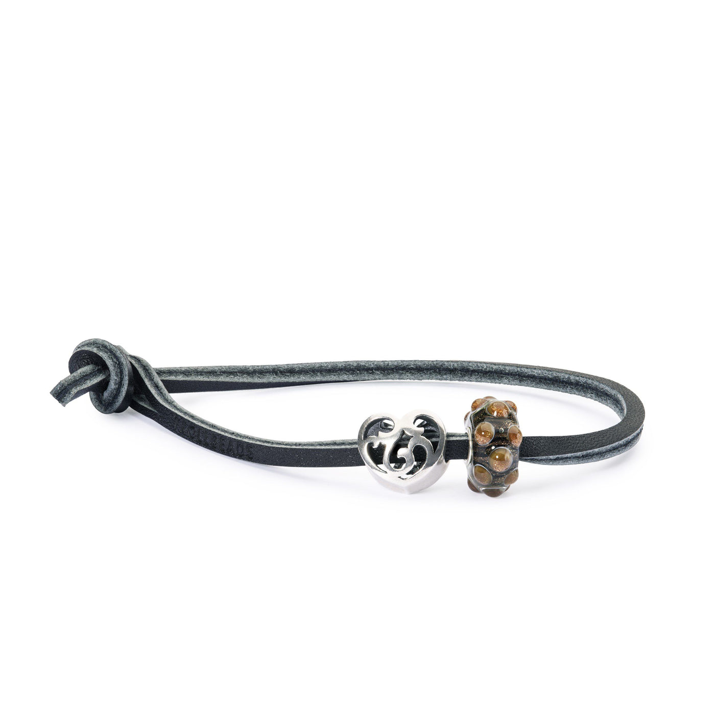 Single Leather Bracelet, Black - Trollbeads Canada