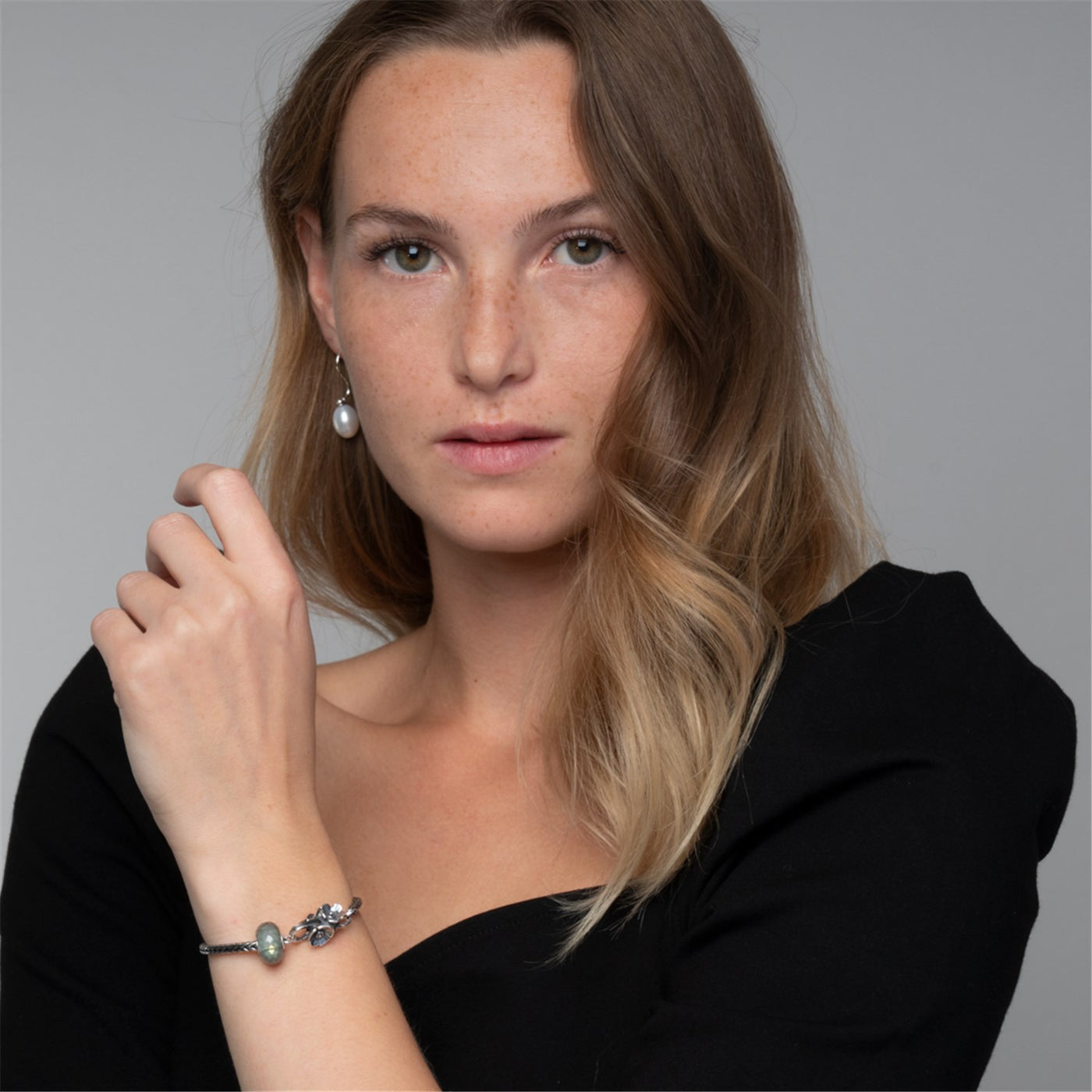 White Pearl Oval Drops with Silver Hooks