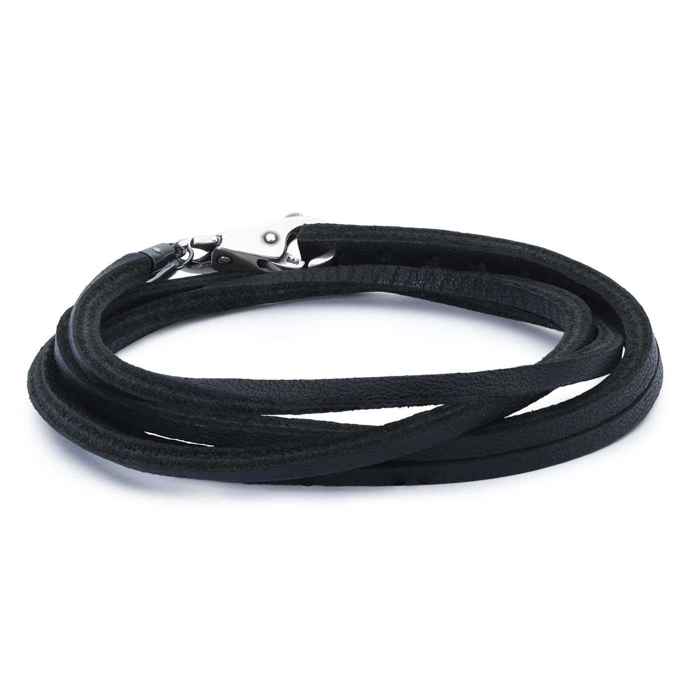 Leather Bracelet Black/Silver - Trollbeads Canada