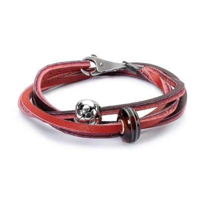 Leather Bracelet Red/Bordeaux - Trollbeads Canada