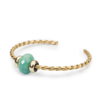 Twisted Gold Bangle with Amazonite - Trollbeads Canada