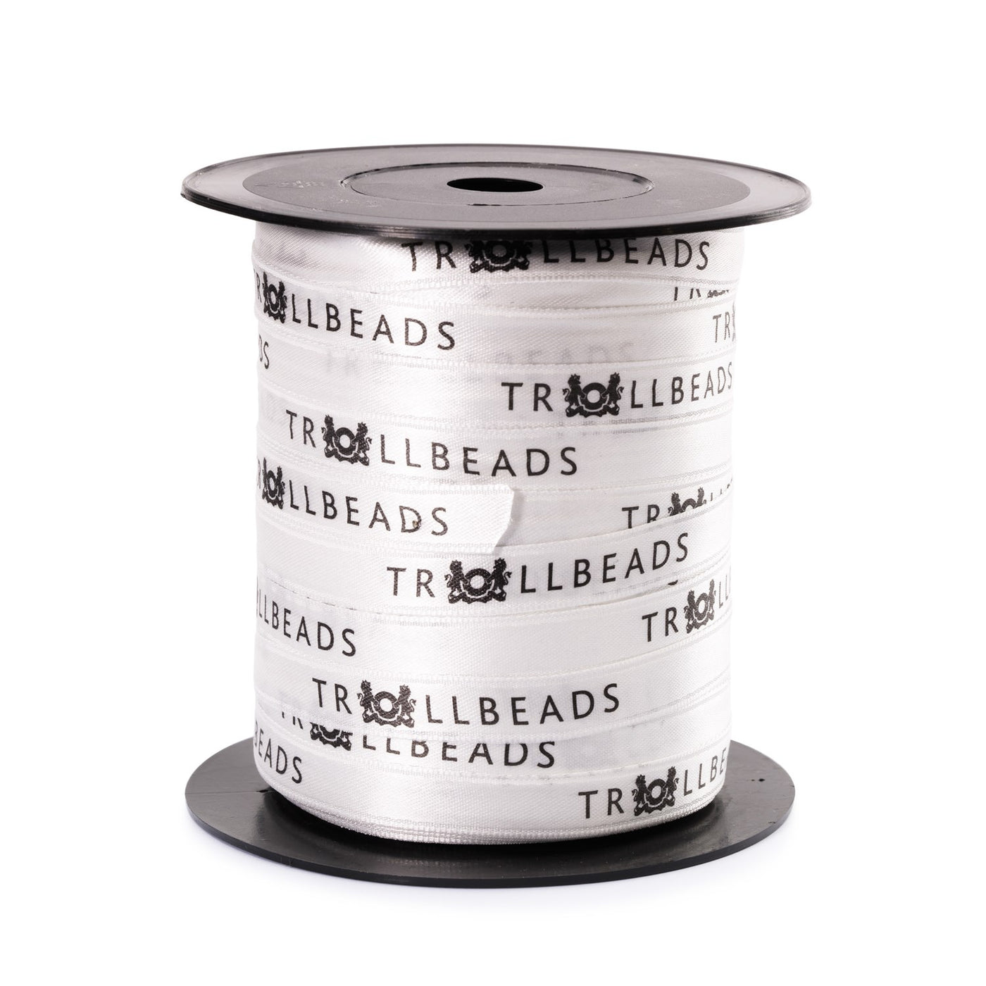 Logo White Satin Ribbon Roll