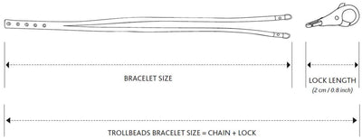 Leather Bracelet Black/Grey with Sterling Silver Plain Lock - Trollbeads Canada